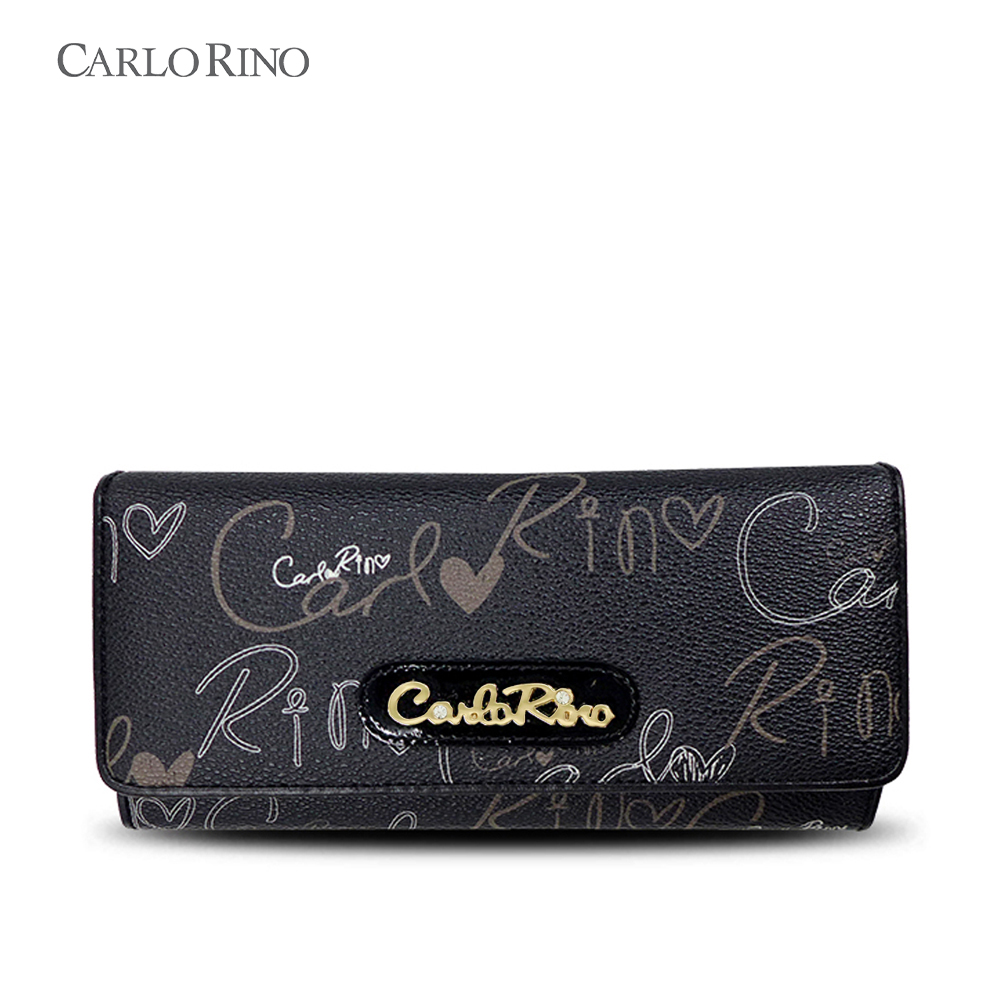 Calligraphy Monogram 3-fold Long Wallet